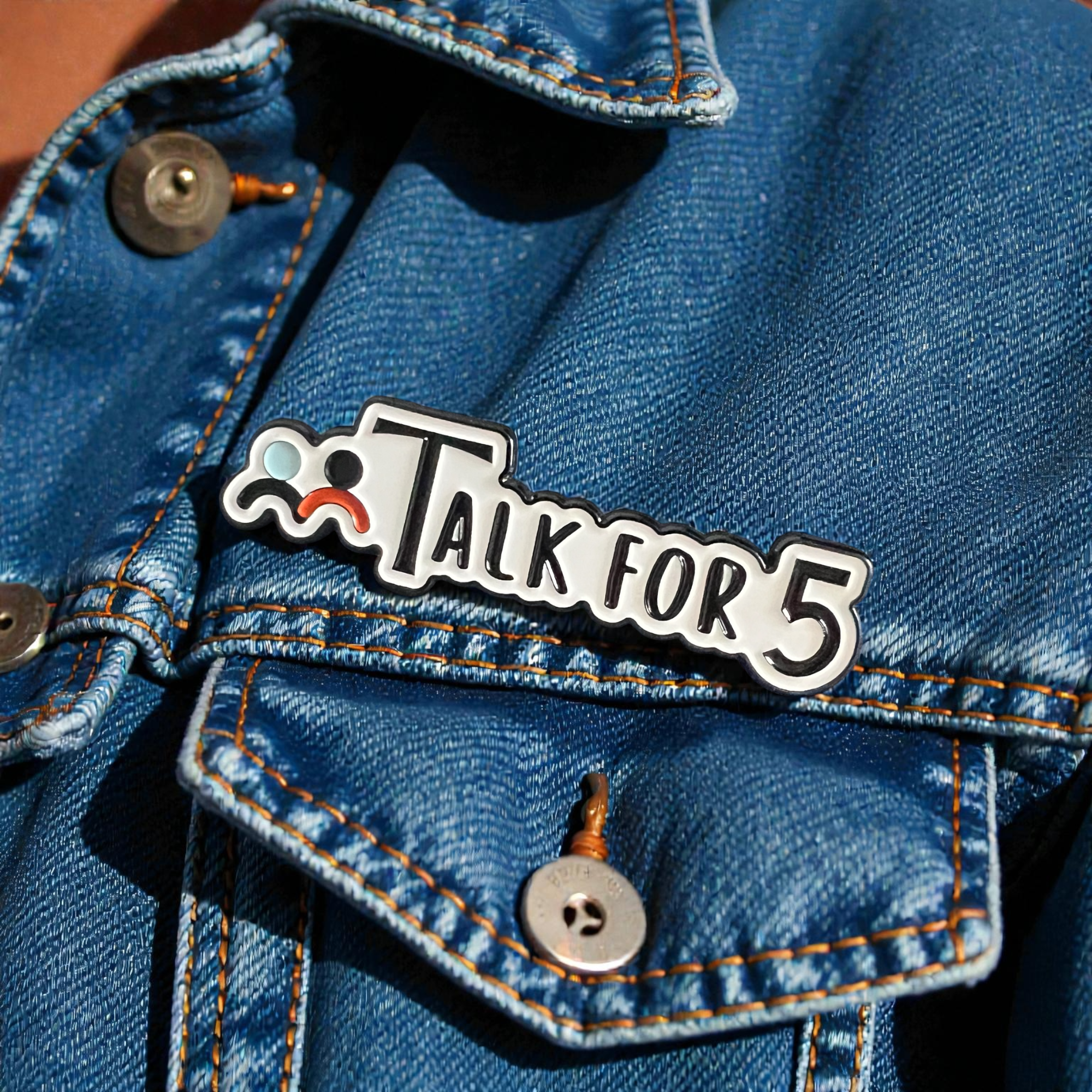 Bold & Sturdy Metal Pin - Talk for 5™